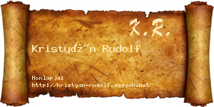 Kristyán Rudolf névjegykártya